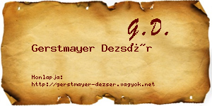 Gerstmayer Dezsér névjegykártya
